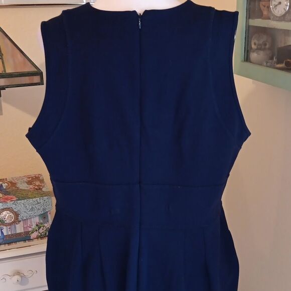 Lemon Tart Plus Navy Blue Ponte Dress. Dark Academia, Classic, Professional - Picture 7 of 9